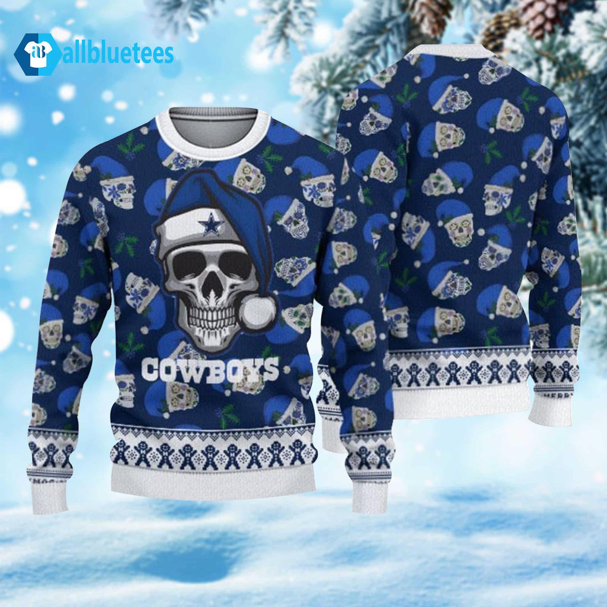 Cowboys Skull Christmas Ugly Sweater