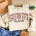 Cowgirl Valentine Crewneck | Retro Highland Cow Sweatshirt | Western Love Design T-Shirts, Hoodie | PureTeeCo.com