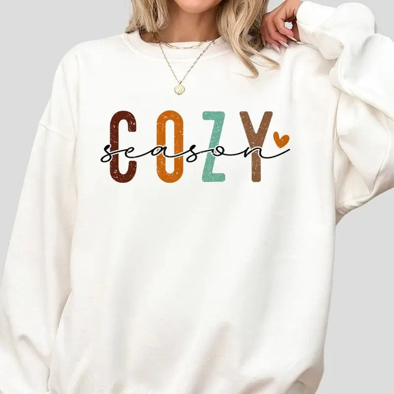 Cozy Season Sweatshirts, Autumn T-shirt, Fall Sweatshirt, Get Cozy Sweatshirt, Cozy Season Merry Christmas, Cozy Season...