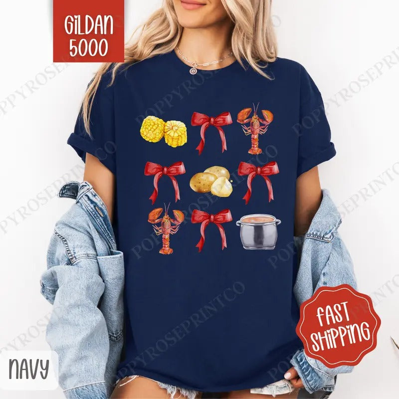 Crawfish Coquette Shirt Gildan, Crawfish Women's Tee, Cute Women's Tshirt Plus Sizes Hoodie, Sweatshirt | PureTeeCo.com