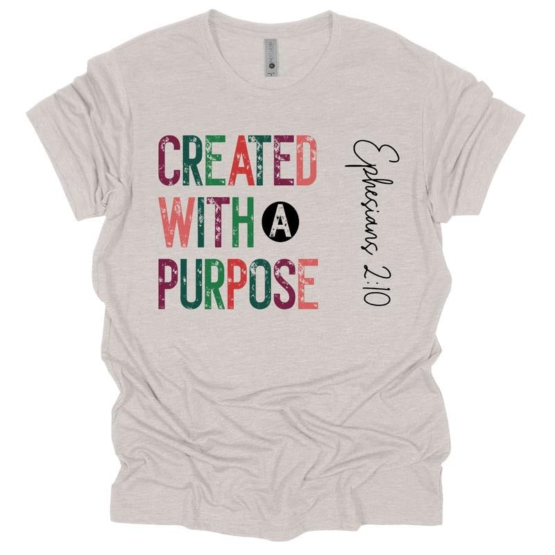 Created With A Purpose Christian T Shirt Hoodie, Sweatshirt | PureTeeCo.com