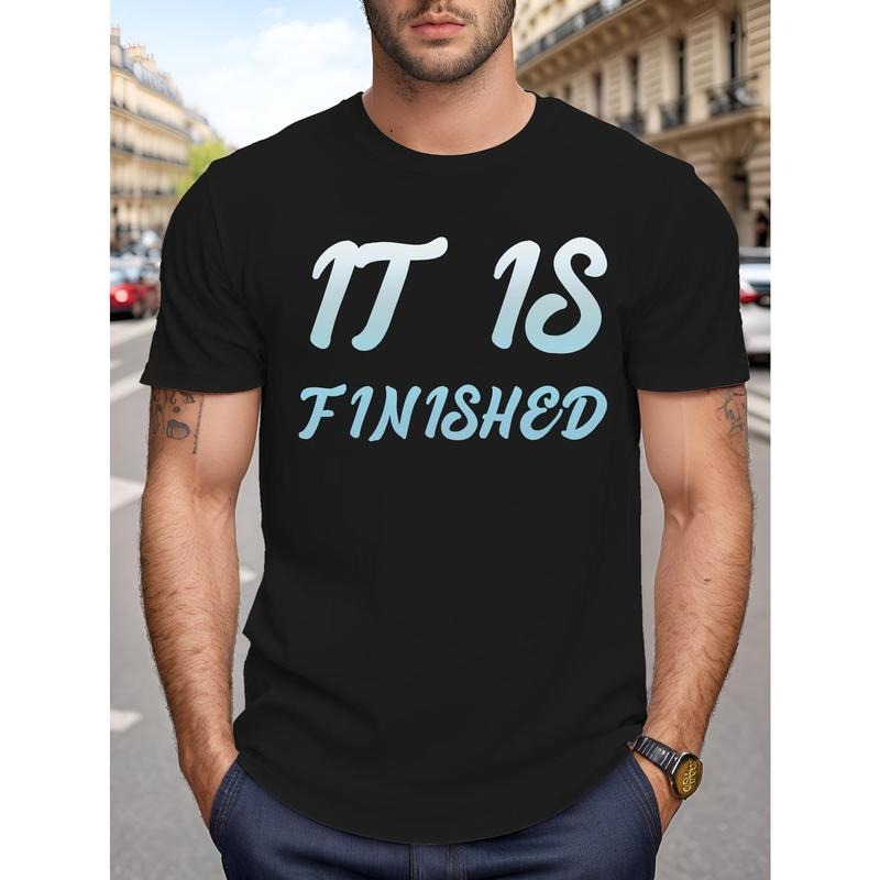 Creative letters have finished printed Men's fashion large size short sleeve T-shirt, lightweight versatile summer...