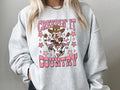 Creepin It Country Leopard Ghost Sweatshirt in Ash, Halloween Sweatshirt in Western Style T-Shirts, Hoodie | PureTeeCo.com