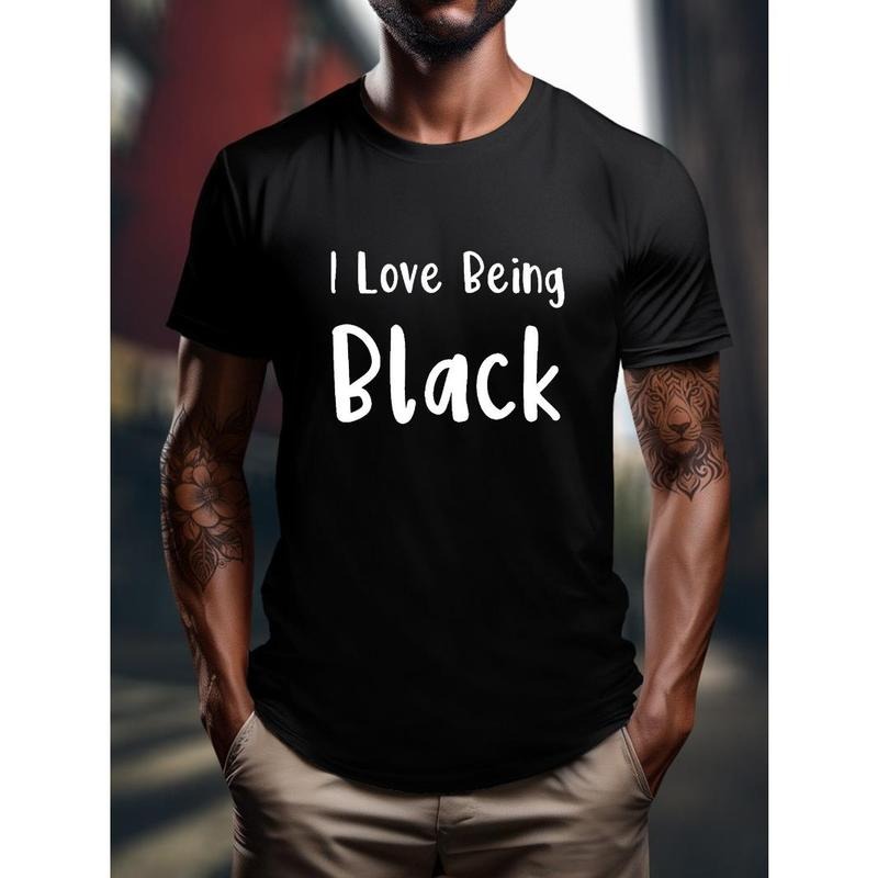 Crewneck Men's Printed T-shirt, I Love Black People, Men's Personality, Summer Fashion Outdoor Sports Made in USA Hoodie,...