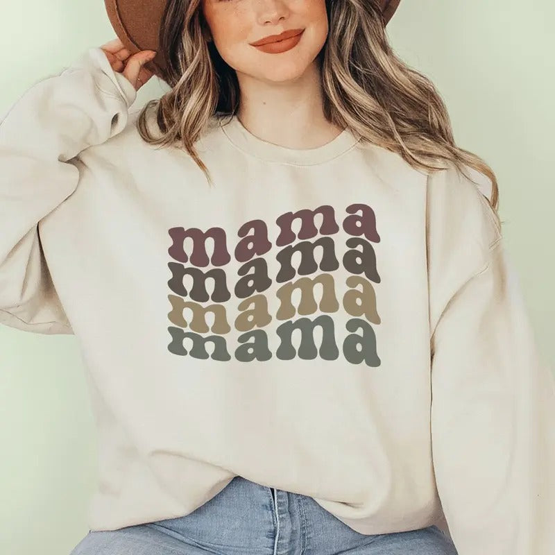 Crewneck Retro Mom Sweatshirt Sweatshirt Women Mom Mom Life Sweatshirt TK62GN T-Shirts, Hoodie | PureTeeCo.com