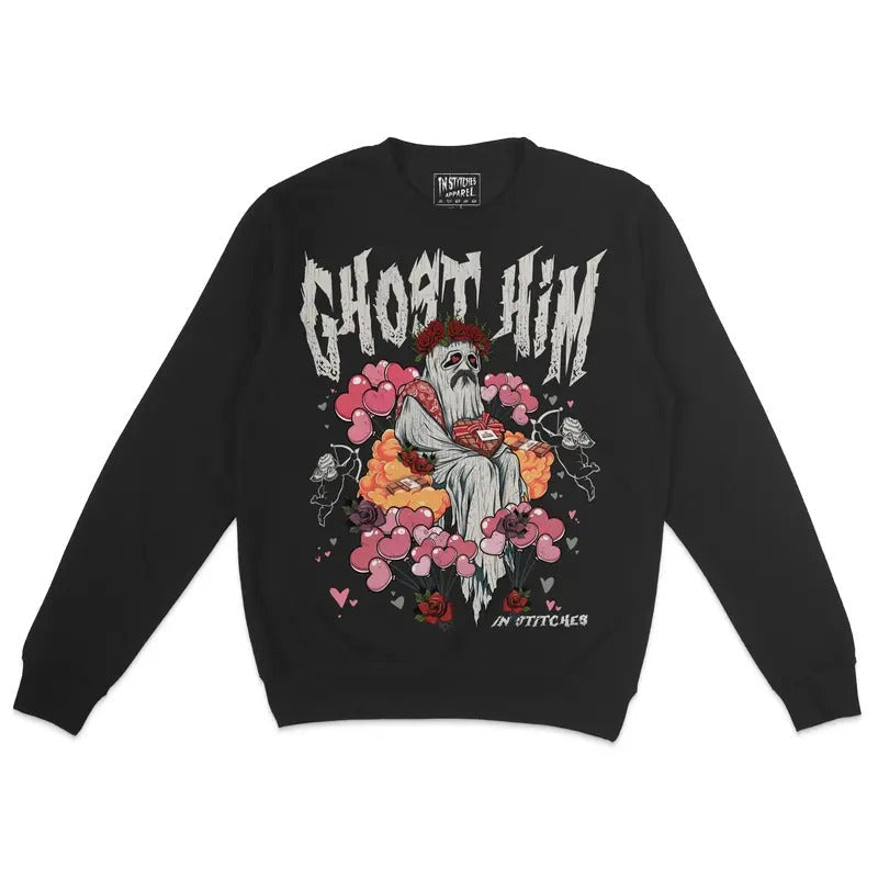 Crewneck Sweatshirt - Ghost Him for Valentines Day, Unisex, Sweater T-Shirts, Hoodie | PureTeeCo.com