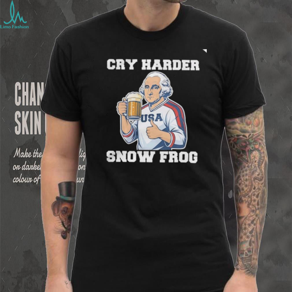 Cry Harder Snow Frog George Washington USA Beer T Shirt