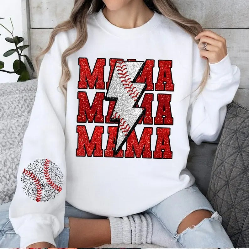 Custom Baseball Mama Shirt, Baseball Mom Shirt, Game Day Shirt Hoodie, Sweatshirt | PureTeeCo.com