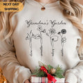 Custom Birth Flower Grandma Sweatshirt With Kids Names, Birthday Month Personalized Grandma Sweater, Mother's Day Hoodie...