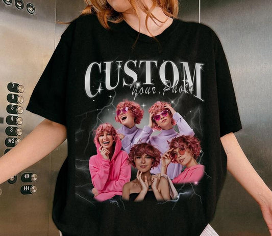 Custom Bootleg Rap T-Shirt, Customized Bootleg Photos T-Shirt, Bachelor Party Gift, Personalized Portrait Sweatshirt, Custom Birthday Gift Ideas