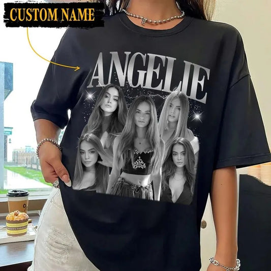Custom Bootleg Rap Tee, Vintage Custom Funny Rap Shirt, Custom Photo Vintage T Shirts, Custom Girlfriend Shirt, Tiktok Custom tshirt Personalized Name and PhotoY2K Bootleg Rap Tee Tshirt