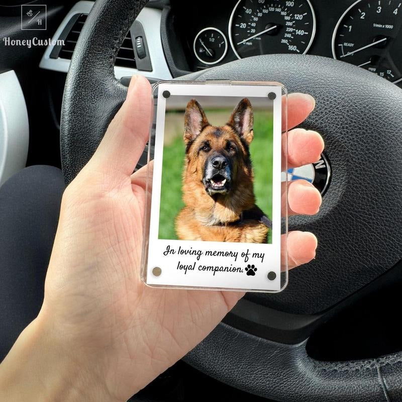 Custom Dog Photo Car Visor Clip, Personalized Dog Sympathy Gift, Pet Loss Memorial, Pet Remembrance Keepsake, Dog...