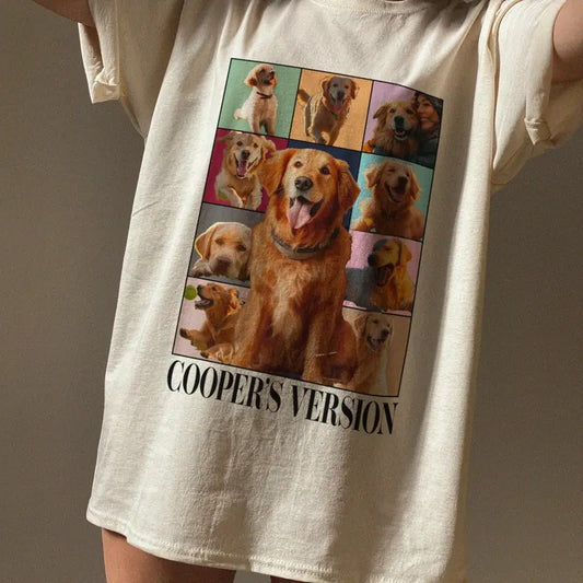 Custom Era Tour Shirt, Custom Dog Shirt, Personalized Dog Bootleg Shirt, Custom Pet Portrait Shirt, Pet Photo Shirt, Custom Dog's Version Christmas Gift Idea 2024