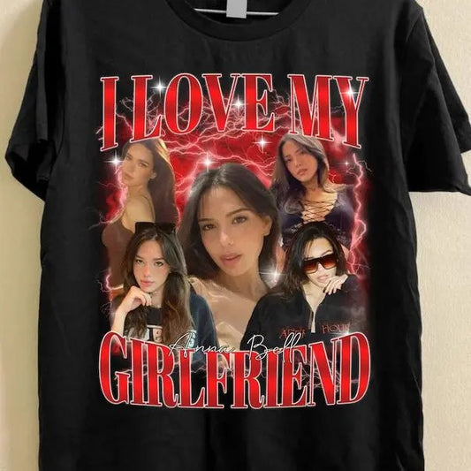 Custom I Love My Girlfriend Shirt, Customize Photo Bootleg Idea Tee, Girlfriend Photo Shirt, Shirt For Boyfriend Girlfriend, HL1528