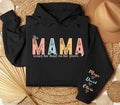 Custom Mama Sweatshirt, This Mama Wears Her Heart on Her Sleeve Custom Sweatshirt, Personalized Mama Crewneck Pullover...