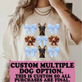 Custom Multiple Dog and Bow Shirt~ Unisex Apparel Relaxed Fit Printed In The USA Clothing Womenswear Casual Comfort...