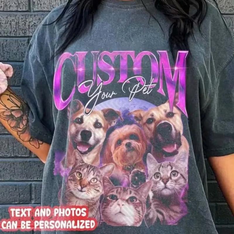 Custom Pet Shirt, Custom Vintage T Shirts, Vintage 90s Rap T Shirt, Custom Bootleg Rap Tee, Vintage dog shirt, Custom Dog...