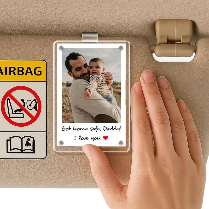 Custom Photo Car Visor Clip, Fathers Day 2025 Gift, Dad Gift