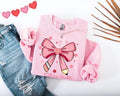 Custom Teacher Coquette Bow Sweatshirt Custom Teacher Name Shirt Teacher Appreciation Gift Cute Teacher Valentines Shirt...