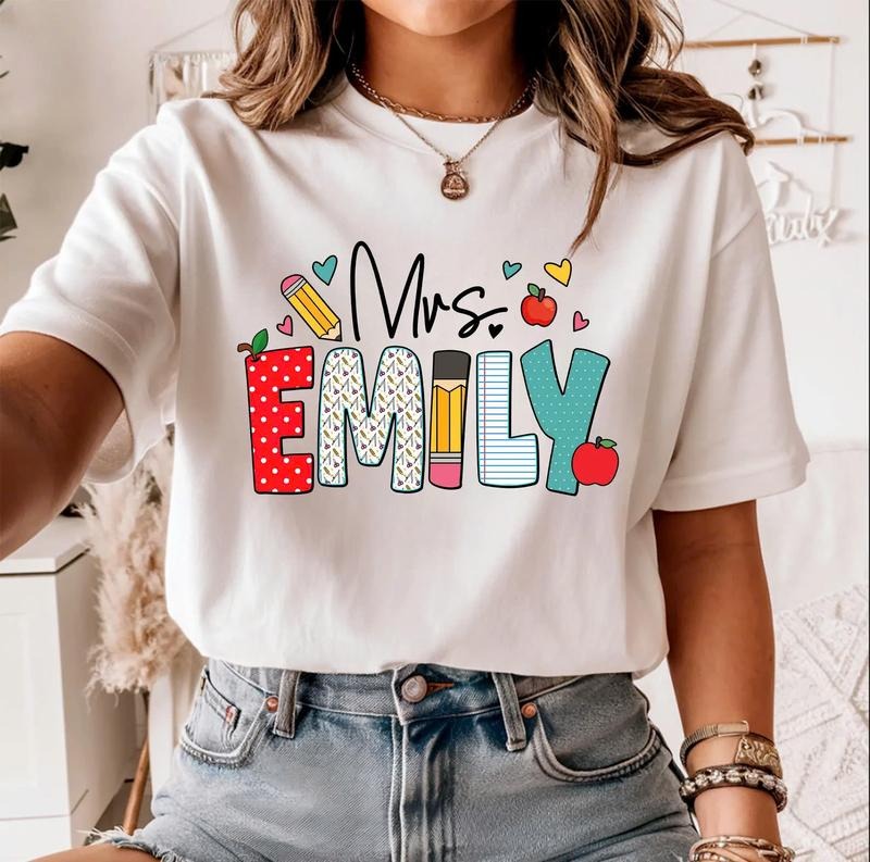 Custom Teacher Shirt, Teacher Name Shirt, Teacher Gifts Personalized, Teacher Appreciation Gifts, Back to School Shirt,...