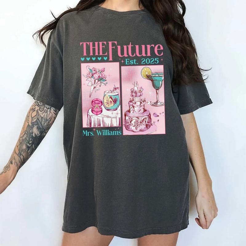 Custom The Future Mrs Comfort Colors Shirt, Personalized Engagement Shirt, Bride to Be Graphic Tee, Custom Bride Gift,...