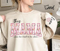 Custom This Mama Wears Her Heart On Her Sleeve Sweatshirt, Personalized Mom Sweatshirt With Kids Names, Cute Momma...