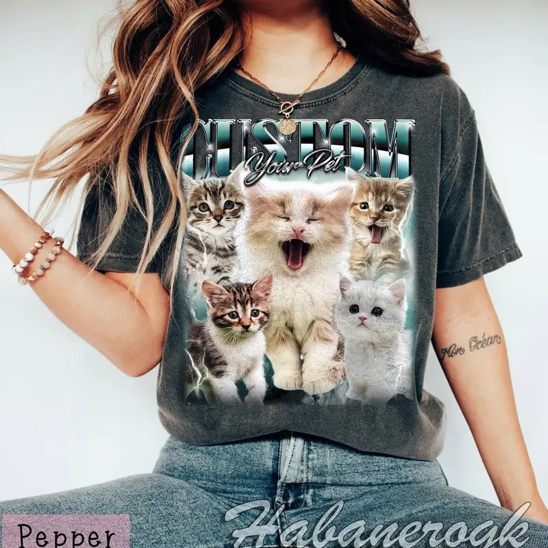 Custom Vintage Pet Shirt Pet Photo + Name Custom Dog Shirt Personalized Dog Shirt Custom Dog T Shirts for Humans Custom...