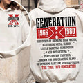 Customize Generation X Years of Birth Shirt 2, New Version The True Fafo Gen X Two Side Shirt Raised on Hose Water GenX T...