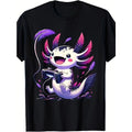Cute Axolotl Playing Console Video Games Axolotl Gaming T-Shirt Made in USA Hoodie, Sweatshirt | PureTeeCo.com