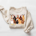 Cute Christmas Chickens Sweatshirt, Christmas Farm Animal Sweatshirt, Chickens Lover Sweater, Funny Holiday Sweater,...