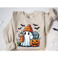 Cute Ghost Pumpkin Coffee Sweatshirt, Ice Ghost Pumpkin Spice Latte Shirt, Womens Halloween Shirt, Spooky Season , Fall...
