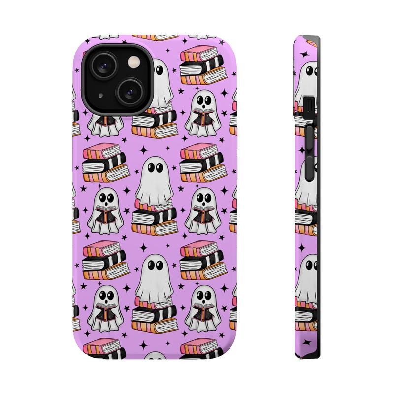 Cute Ghost Reading Phone Case, Bookish Halloween Cover Mag Safe Compatible, Magnetic Tough Cases T-Shirts, Hoodie, Sweatshirt