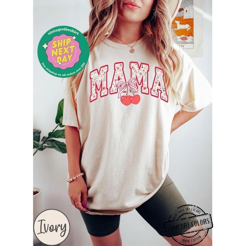 Cute Mama Shirt Comfort Colors, Vintage floral Mama Shirt, Mama Birthday Crewneck, Mothers Day Gift, Motherhood Tshirt,...