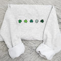 Cute Mini Shamrocks Embroidered Crewneck - St Patrick's Day Crewneck T-Shirts, Hoodie, Sweatshirt | PureTeeCo.com