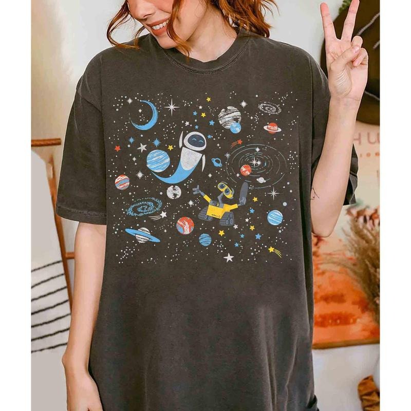 Cute Robot In Space Vintage T-shirt, Cute Galaxy Journey Tee, Resort Family 2025 Trip Tee Trending Funny Quote Shirt...
