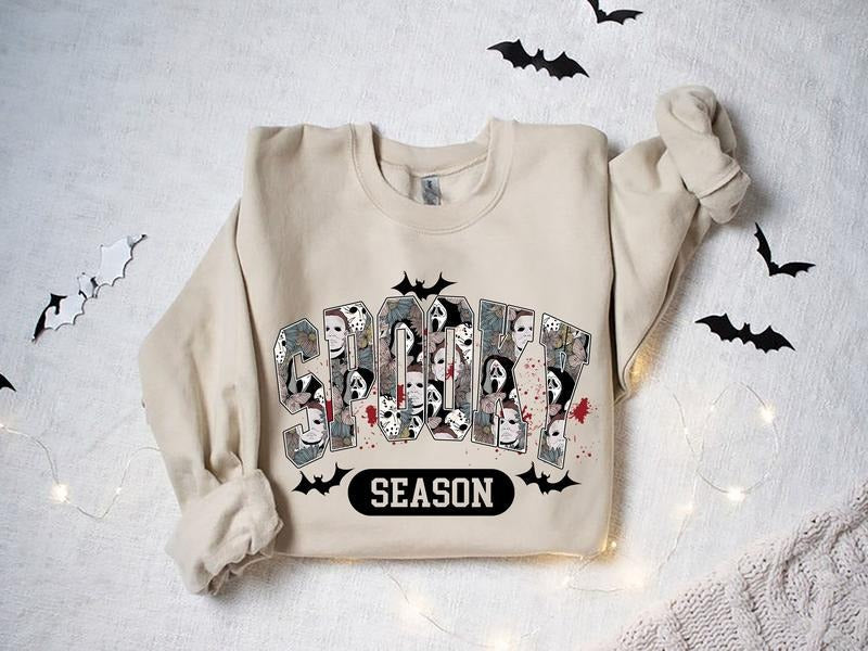 Cute Spooky Season Sweatshirt, Halloween Sweatshirt, Womens Halloween Sweatshirt, Cute Fall Sweater, Gift For Halloween,...