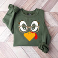 Cute Turkey Fall Thanksgiving Sweatshirt, Turkey Face Sweatshirt, Clothes for Women for Men T-Shirts, Hoodie | PureTeeCo.com