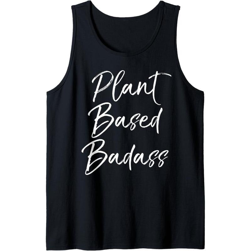 Cute Vegan Workout Gear for Women Funny Plant Based Badass Tank Top MADE IN USA T-Shirts, Hoodie, Sweatshirt | PureTeeCo.com