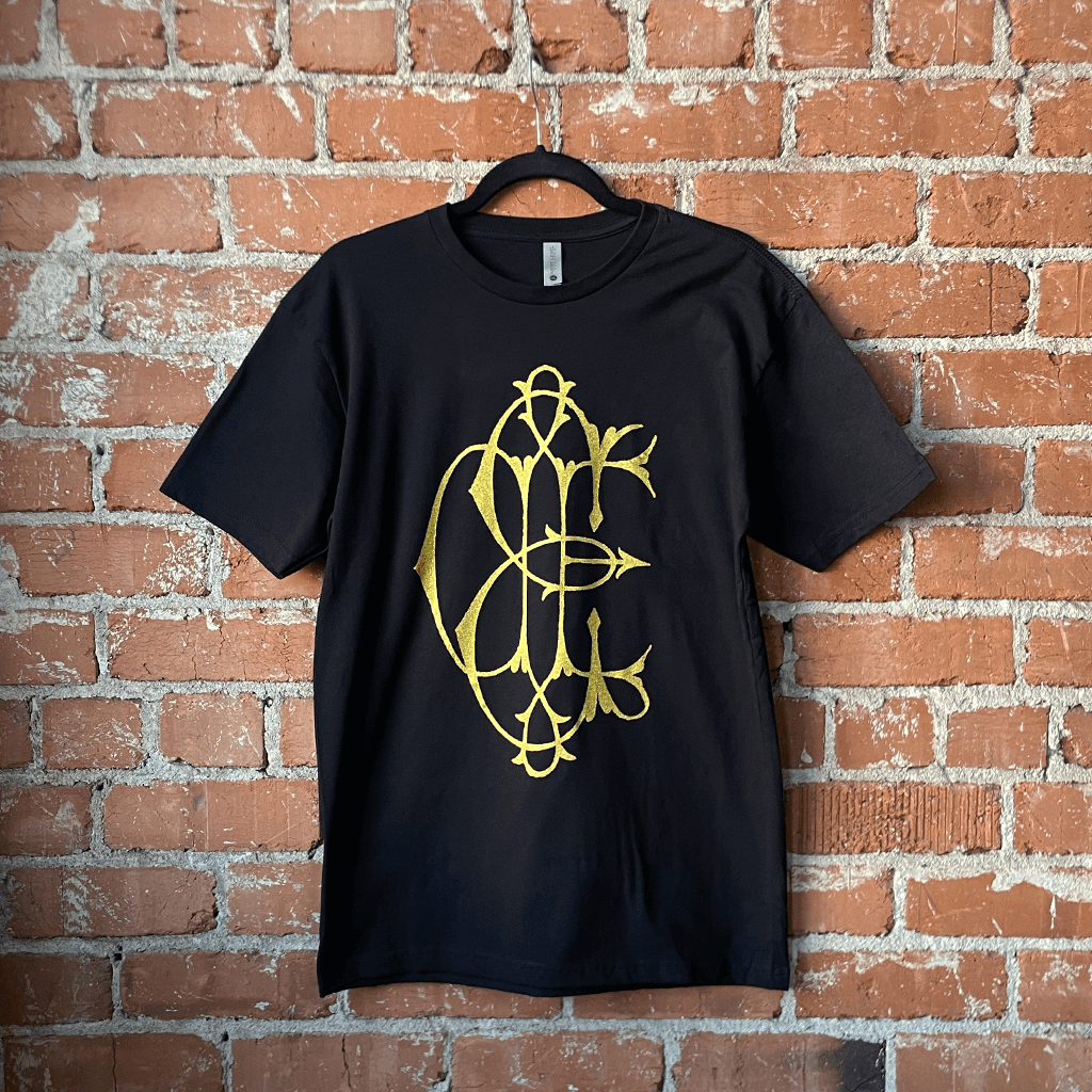 Monogram Black T-Shirt Hoodie, Sweatshirt | PureTeeCo.com (Image 3)