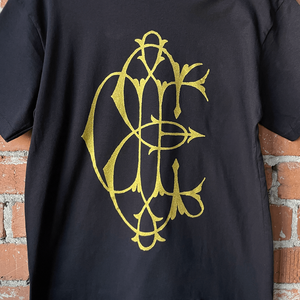 Monogram Black T-Shirt Hoodie, Sweatshirt | PureTeeCo.com (Image 2)