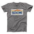 Outatime License Plate Funny Movie Men/Unisex T-Shirt Hoodie, Sweatshirt | PureTeeCo.com (Image 1)