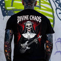 DIVINE CHAOS Skeleton Nun Print Men's T-shirt Hoodie, Sweatshirt | PureTeeCo.com