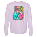 DOG MOM Neon Spotted LONG SLEEVE Comfort Colors T-Shirt Hoodie, Sweatshirt | PureTeeCo.com