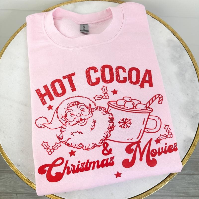DOORBUSTER - Hot Cocoa & Christmas Movies Sweatshirt *Final Sale* T-Shirts, Hoodie | PureTeeCo.com