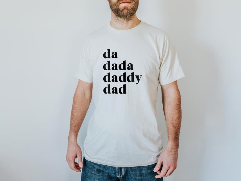 Da Dada Daddy Dad Organic Tee Modern Graphic Tee For Fathers Organic Cream Tee For Modern Men Fun Fathers Day Gift Baby...