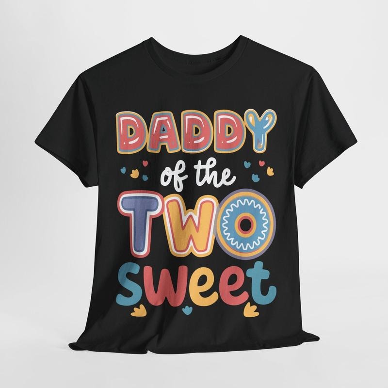 Daddy of the Two Sweet Shirt | Donut Birthday Dad Shirt | 2nd Birthday Party Clipart Hoodie, Sweatshirt | PureTeeCo.com