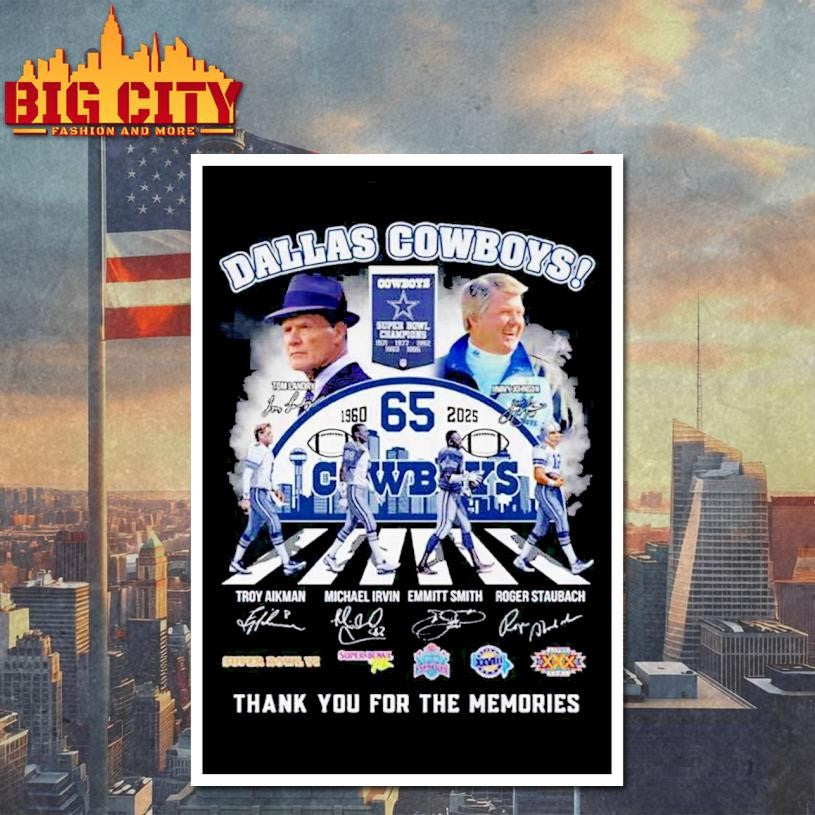 Dallas Cowboys 65th Anniversary Team Graphic Signature Shirt