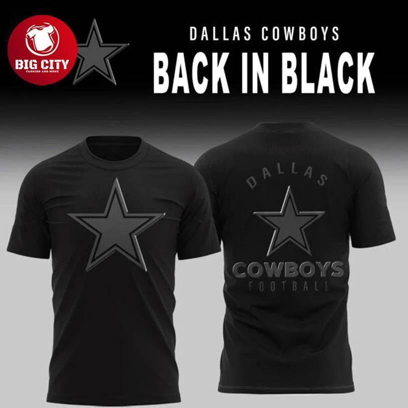 Dallas Cowboys Back In Black 2025 Two Sided Shirt