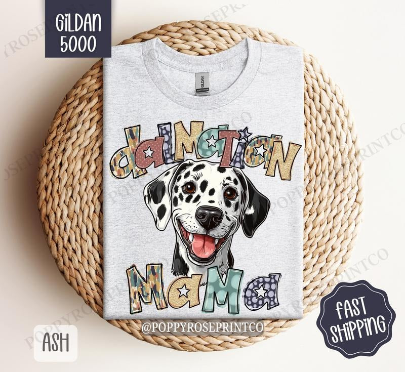 Dalmatian Mama Shirt Gildan, Dog Mom Women's Tee, Cute Women's Tshirt Plus Sizes Hoodie, Sweatshirt | PureTeeCo.com