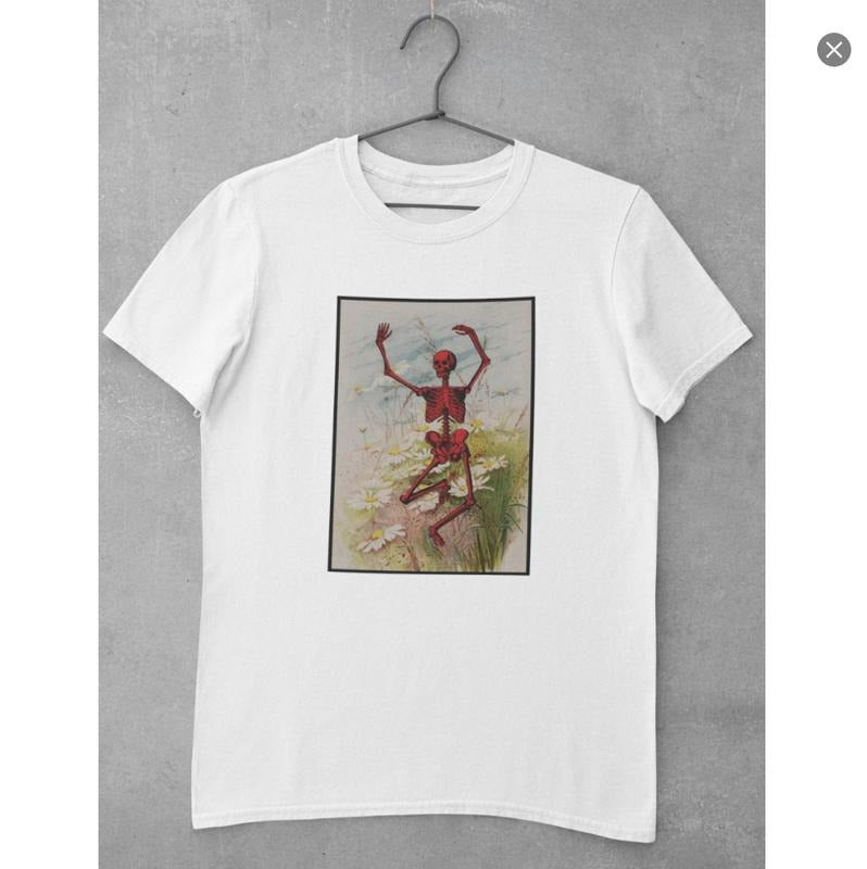 Dancing Skeleton in Sunflowers Aesthetic Tshirt ,y2k aesthetic , tumblr , vintage , 90s Hoodie, Sweatshirt | PureTeeCo.com